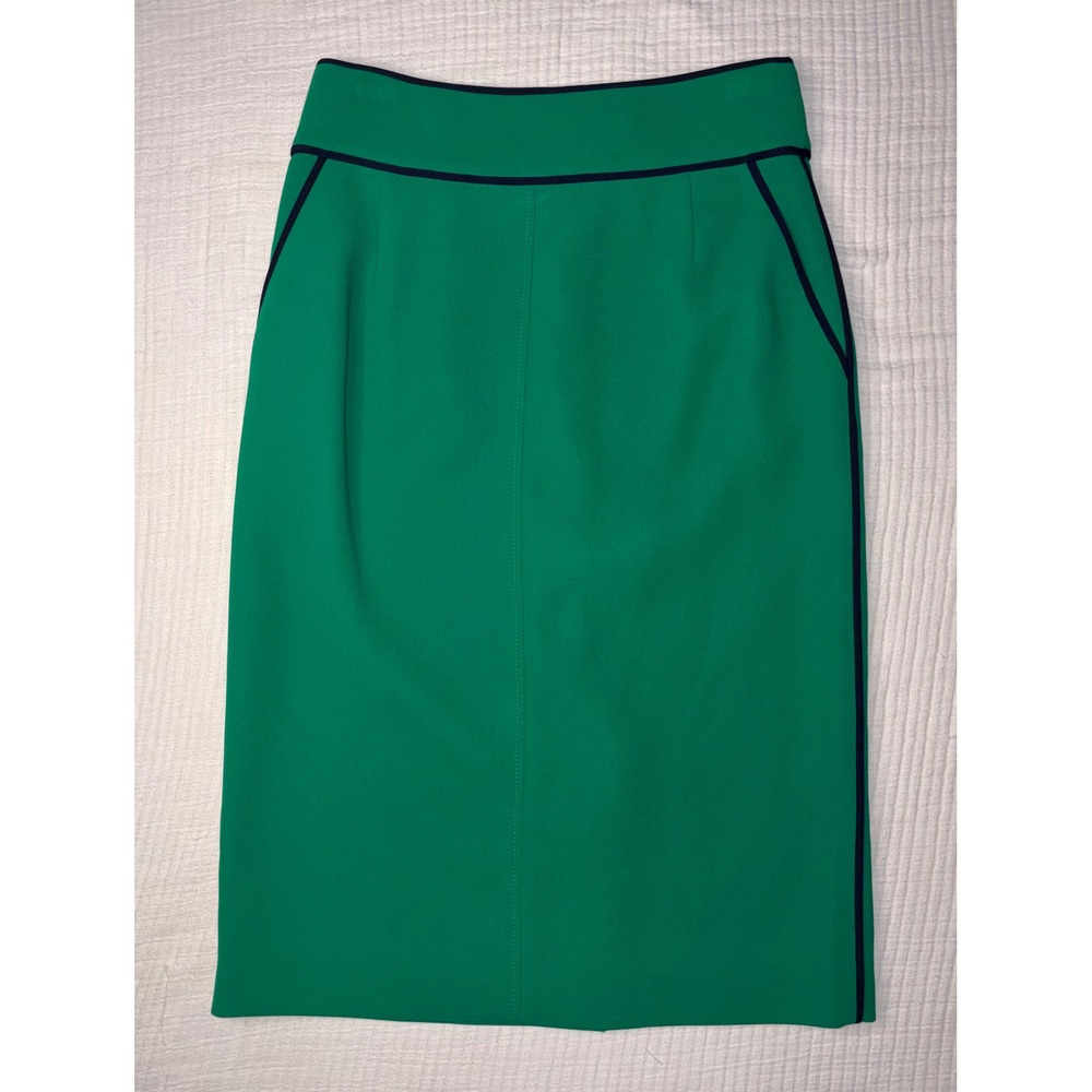 Hugo Boss Womens Green Contrast Trim Pencil Skirt 8